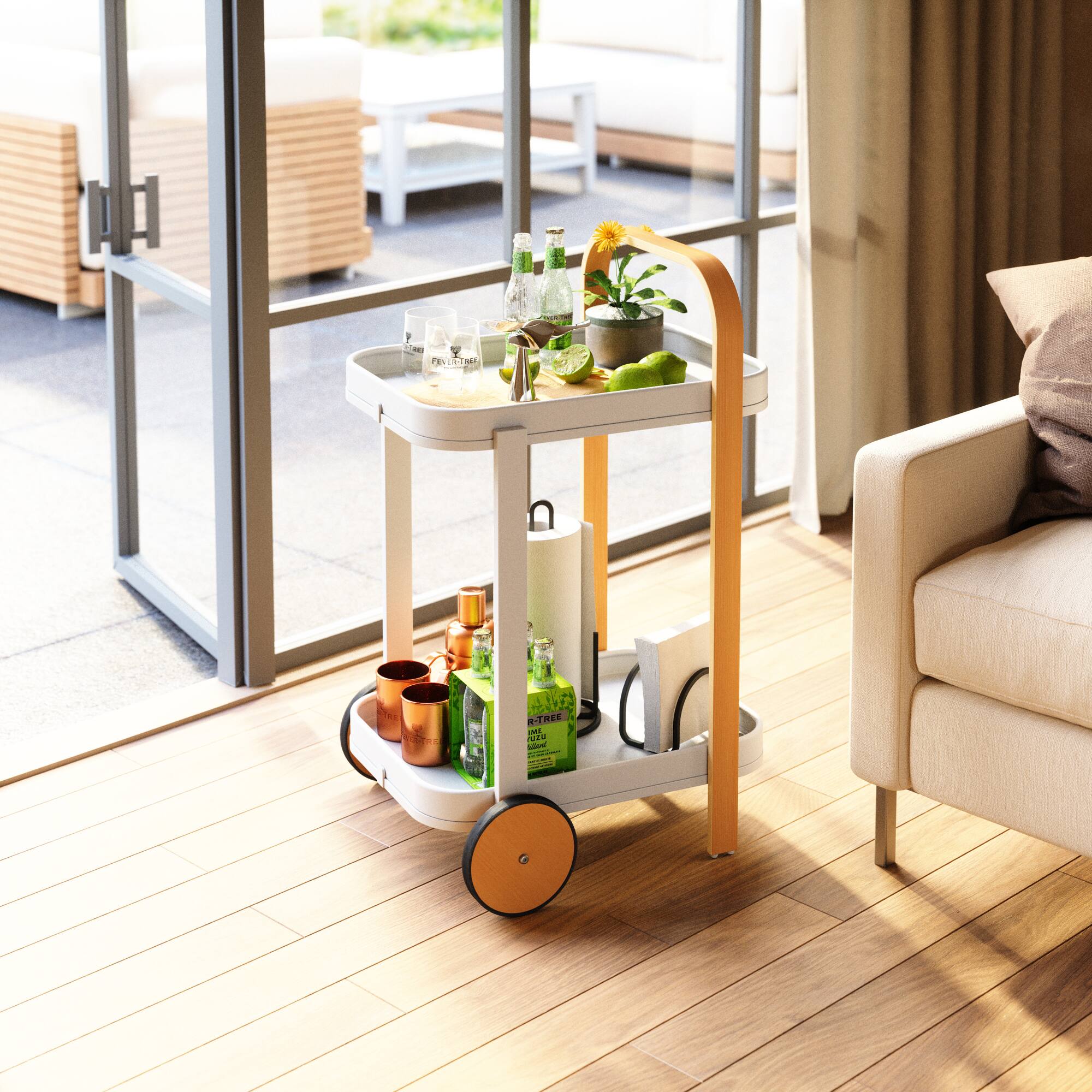Umbra 21" x 32" White Bellwood Bar & Storage Cart